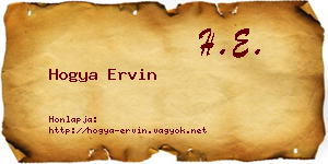 Hogya Ervin névjegykártya